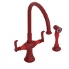 Rubinet Two Handle Single Hole Kitchen Set with Hand Spray Maroon