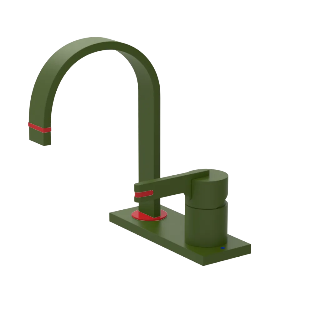 Rubinet 4" Centre Single Control Lav. Set (less drain) Green Envy