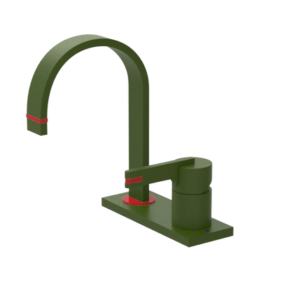 Rubinet 4" Centre Single Control Lav. Set (less drain) Green Envy