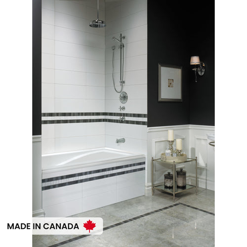 Neptune Delight 6032 Acrylic Drop-In End Drain Bathtub in White