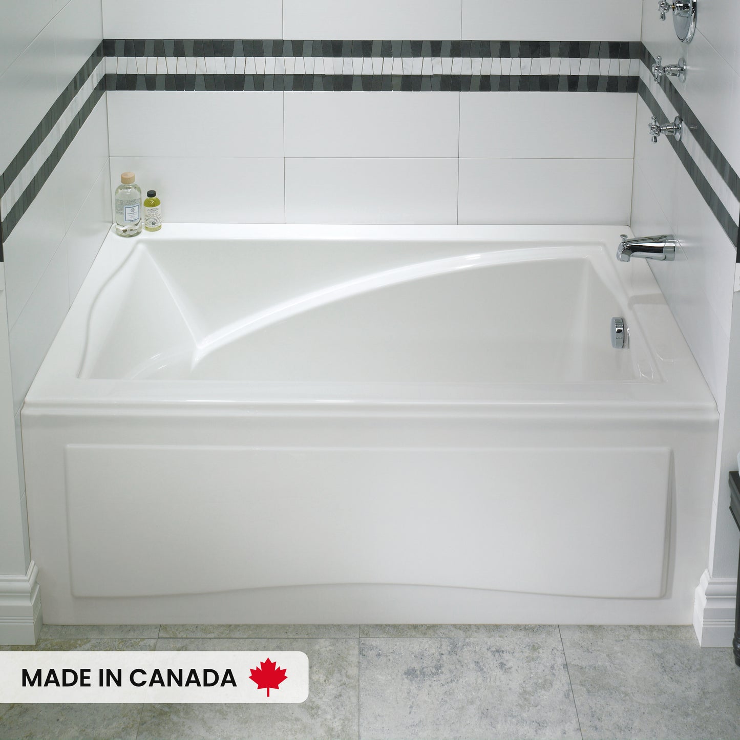 Neptune Delight 6032 IFS Acrylic Alcove Bathtub in White
