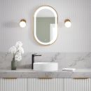 KALIA EFFECTLED-illuminated bathroom mirror - 20" x 32" - Brushed gold