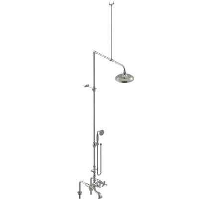 Rubinet Deck Mount Tub & Shower with Hand Held Shower Satin Nickel
