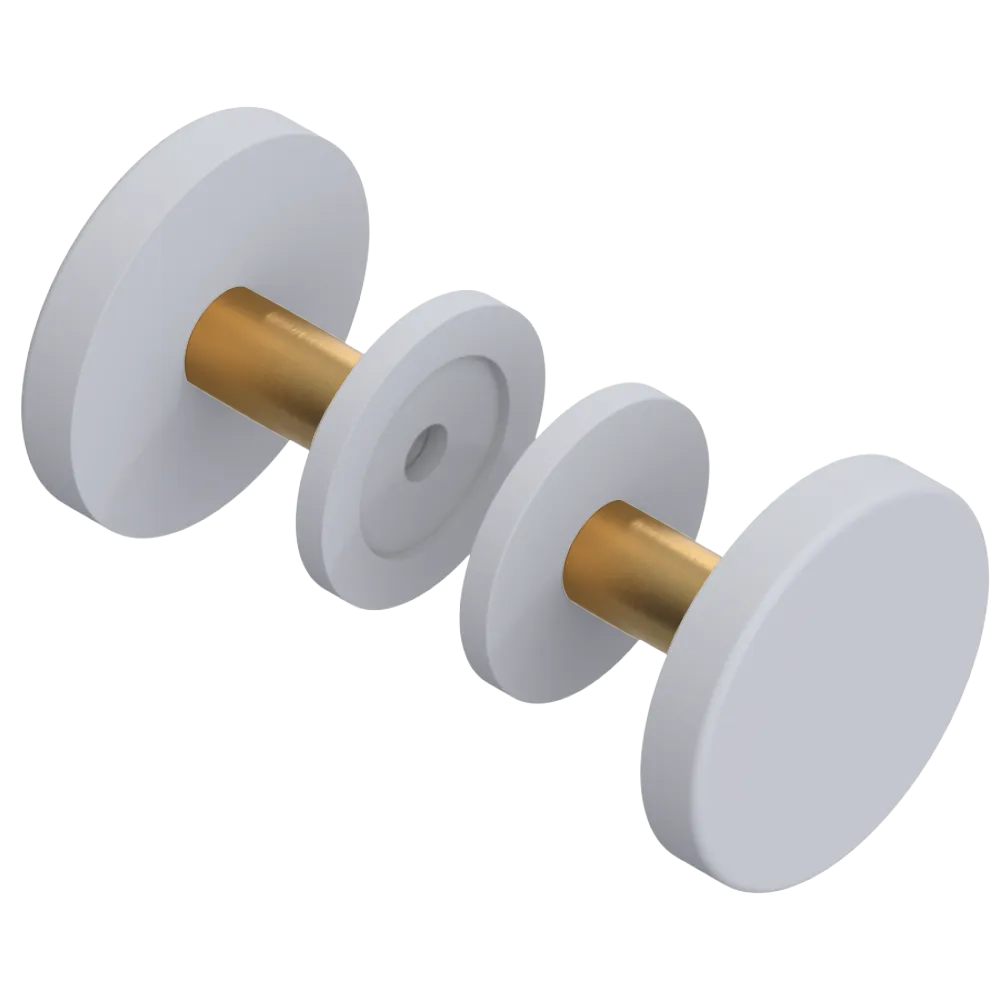 Rubinet Shower Door Knob (set) Matt White