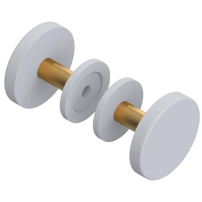 Rubinet Shower Door Knob (set) Matt White