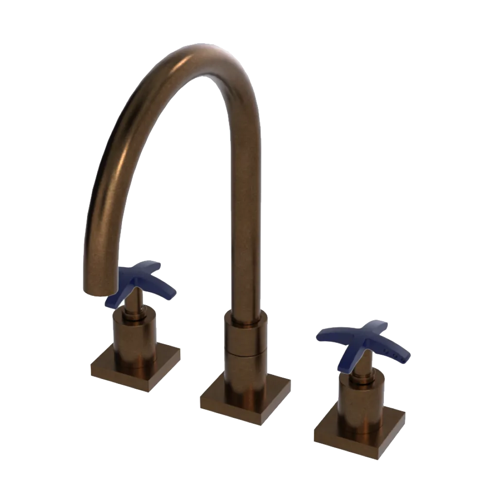 Rubinet Widespread Kitchen Set Tuscan Brass