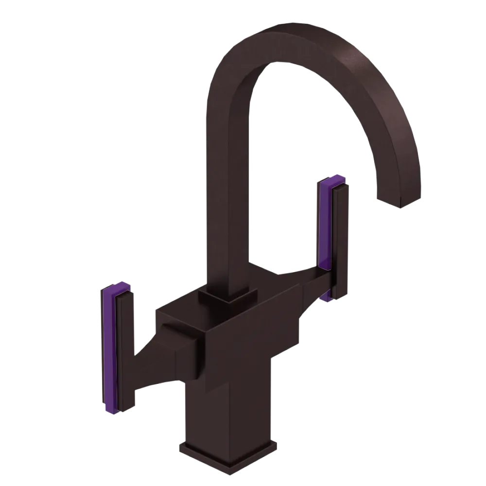 Rubinet Single Hole Dual Handle Lav. Set. (less drain) Oil Rubbed Bronze