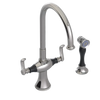 Rubinet Two Handle Single Hole Kitchen Set with Hand Spray Polished Nickel
