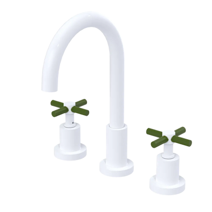 Rubinet Widespread Kitchen Set with LaSalle Spout White