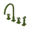 Rubinet Widespread Kitchen Set with Hand Spray Green Envy