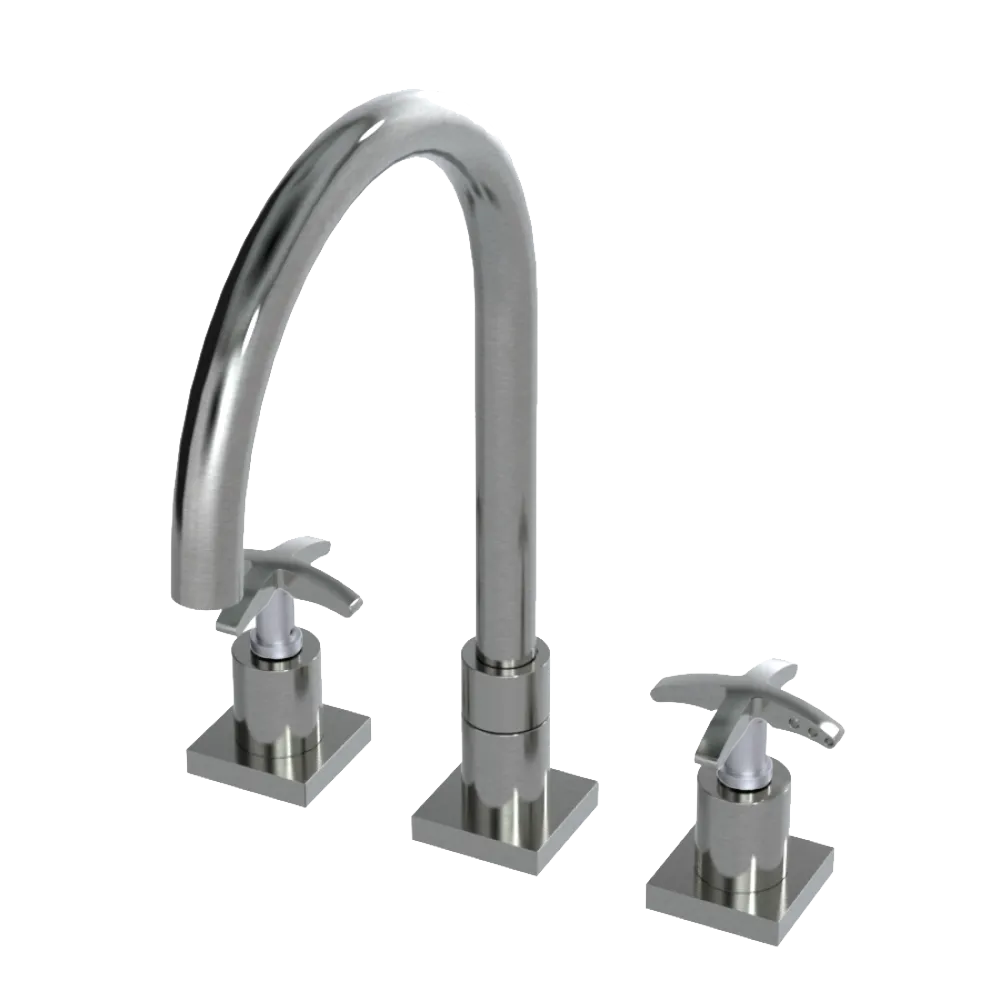 Rubinet Widespread Kitchen Set Satin Nickel