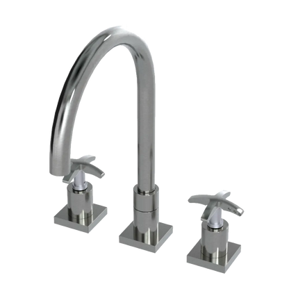 Rubinet Widespread Kitchen Set Satin Nickel