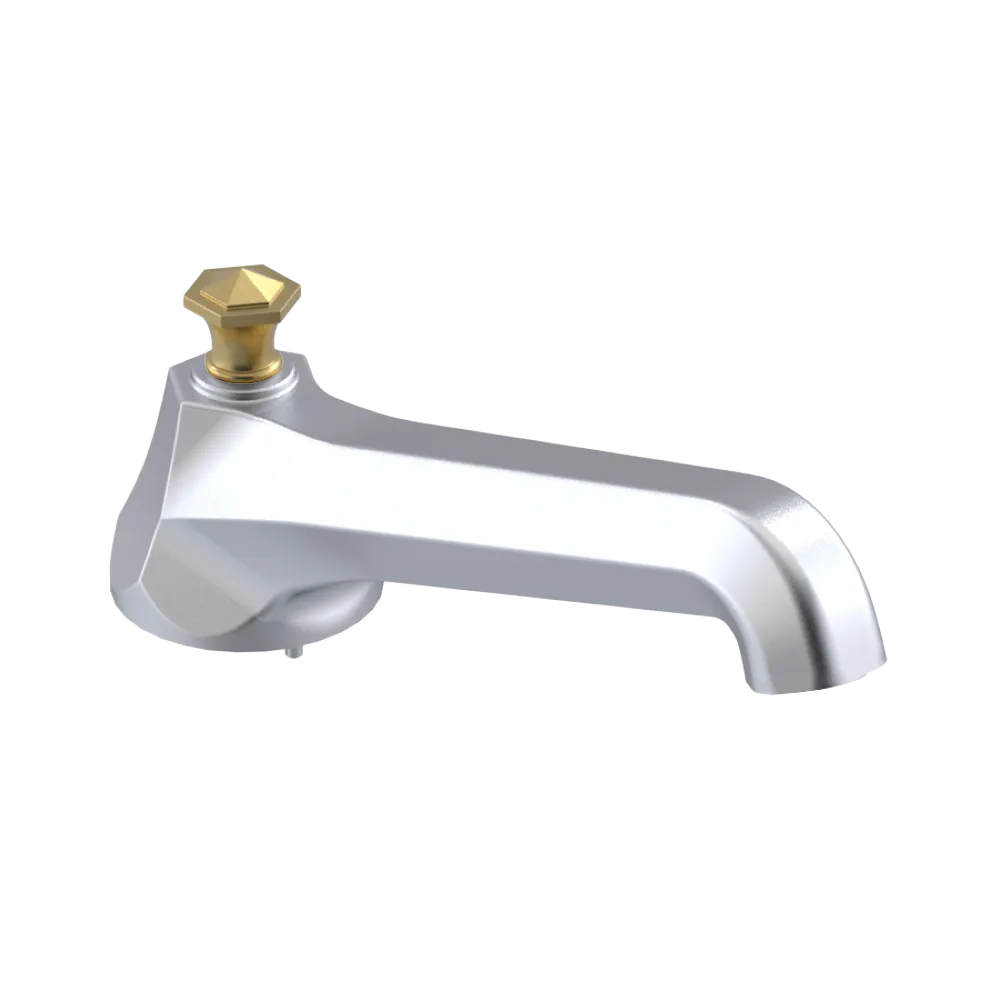 Rubinet Tub Filler Spout Deck Mount Satin Chrome