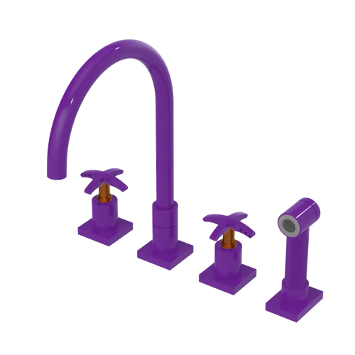 Rubinet Widespread Kitchen Set with Hand Spray Purple Haze