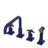 Rubinet Widespread Kitchen Set with Genesis Spout with Hand Spray Midnight Blue