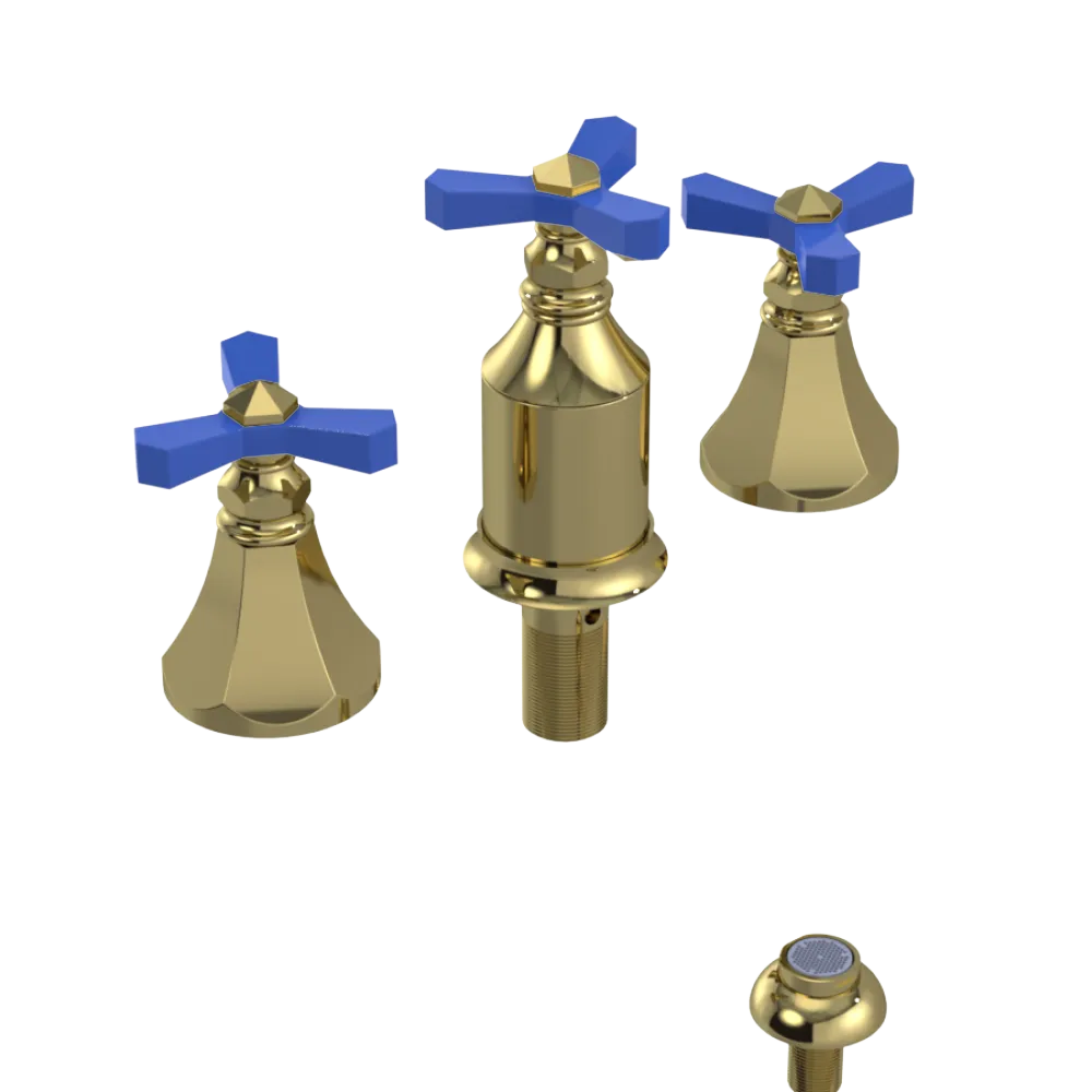 Rubinet Bidet Fitting with Spray, Diverter, and Vacum Breaker (Less Drain) Natural Brass