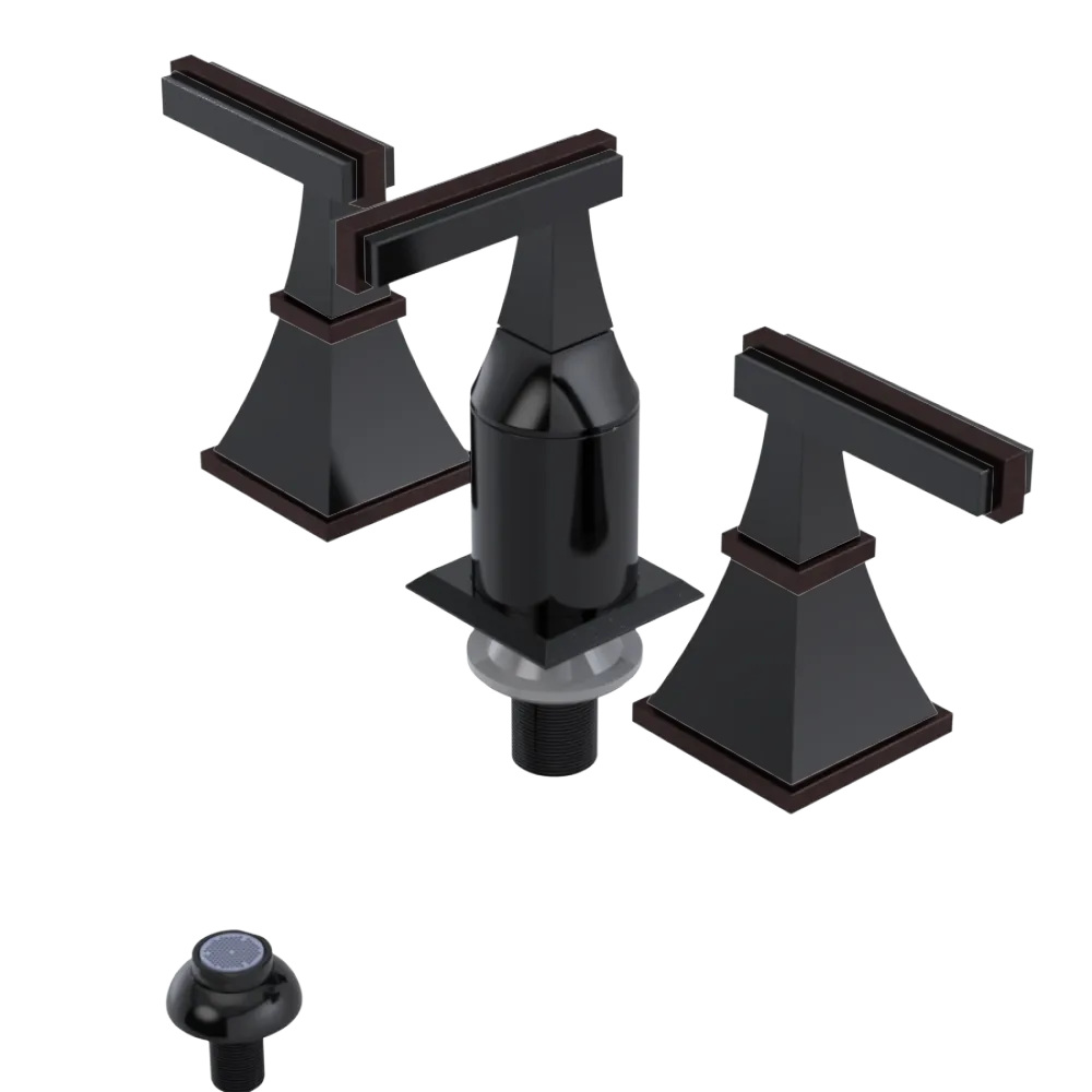 Rubinet Bidet Fitting with Spray, Diverter, and Vacum Breaker (Less Drain) Black