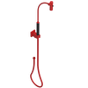 Rubinet Hand Held Shower Bidet with Extended Reach & Dual Function Spray Including Wall Bracket with Supply & Hose (Square) Red
