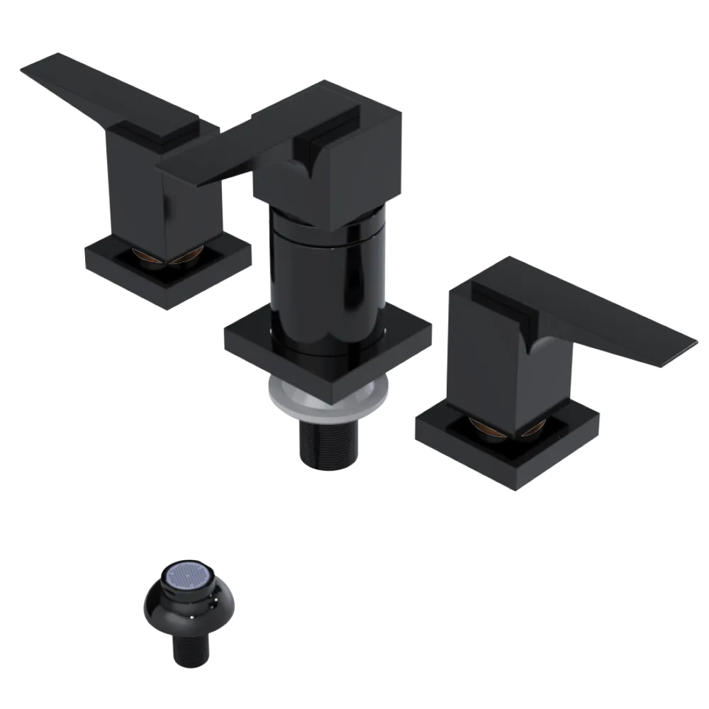 Rubinet Bidet Fitting with Spray, Diverter, and Vacuum Breaker (less drain) Black
