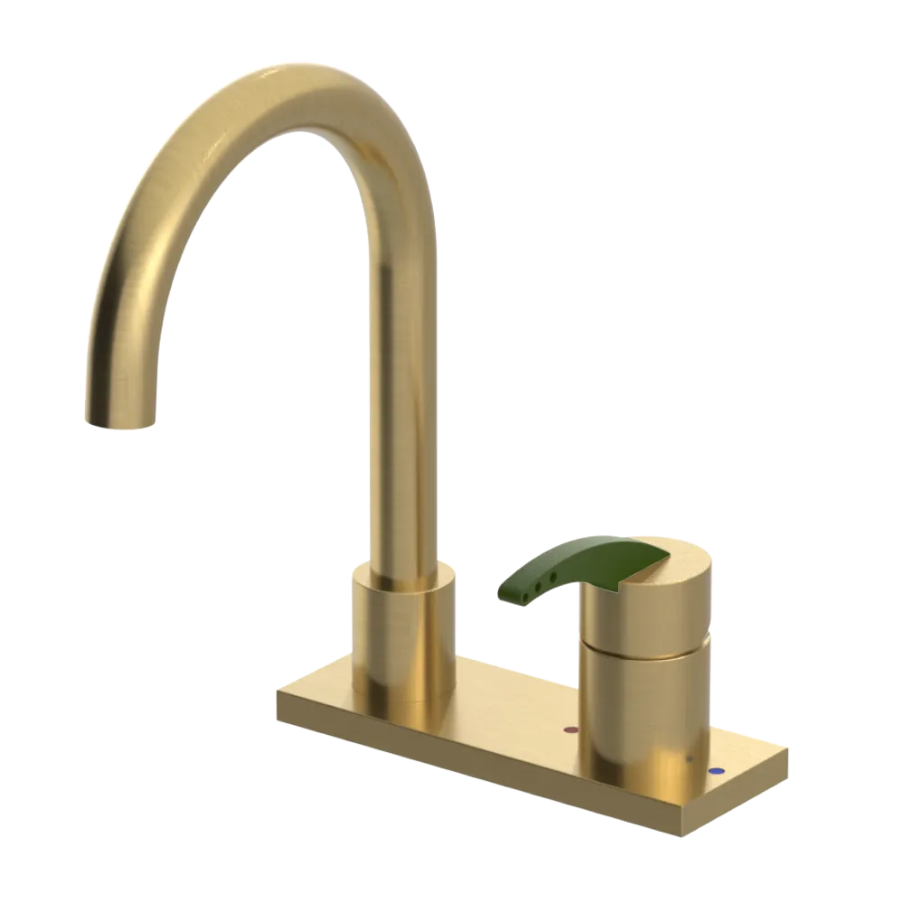 Rubinet 4" Centre Single Control Lav. Set. (less drain) Satin Brass