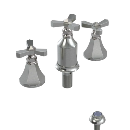 Rubinet Bidet Fitting with Spray, Diverter, and Vacum Breaker (Less Drain) Satin Nickel