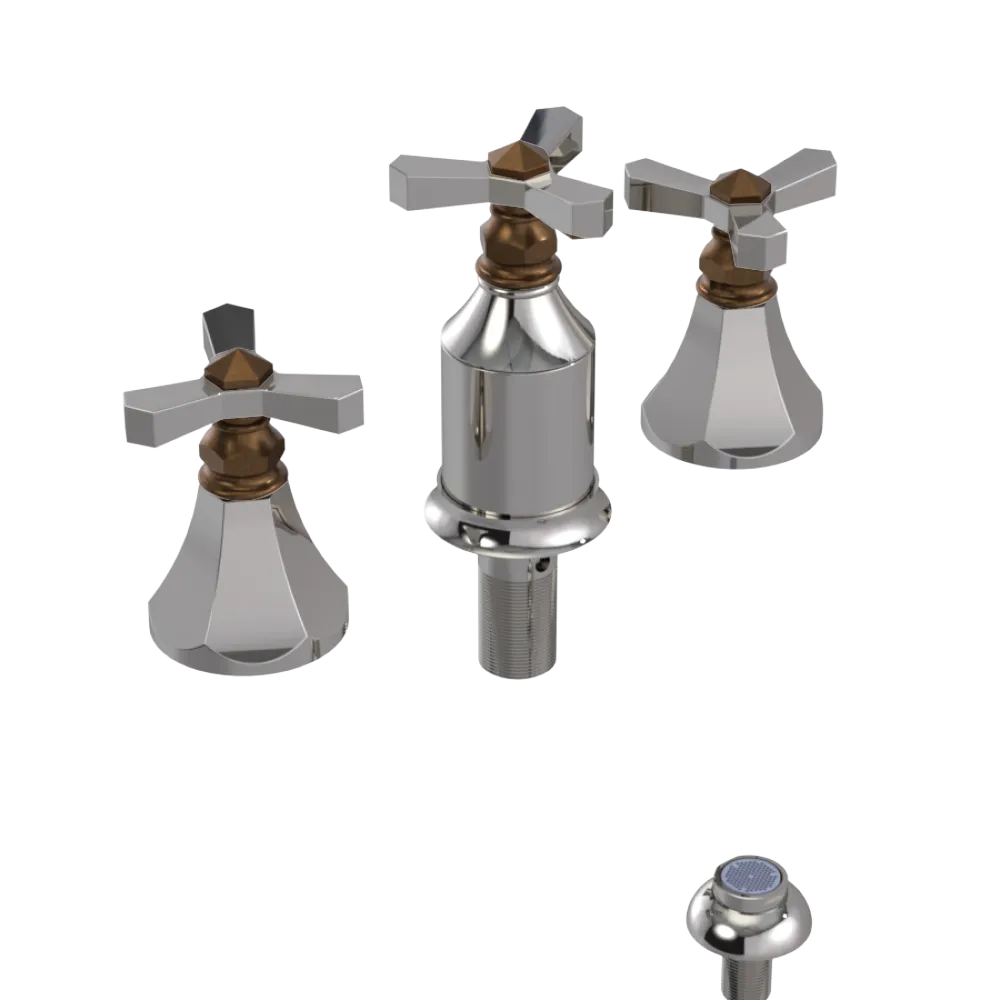 Rubinet Bidet Fitting with Spray, Diverter, and Vacum Breaker (Less Drain) Polished Nickel