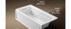 Kohler Archer 66" x 32" alcove Heated BubbleMassage™ air bath, left drain