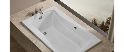 Kohler Mariposa Whirlpool Bath With Bask Heated Surface 60 x 36-Inch Drop-In Bathtub