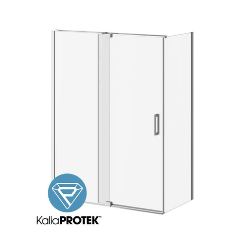 Kalia DISTINK 60” x 77” pivot shower door with 32” return panel - KP protective film – DR1747/DR1748-110-005