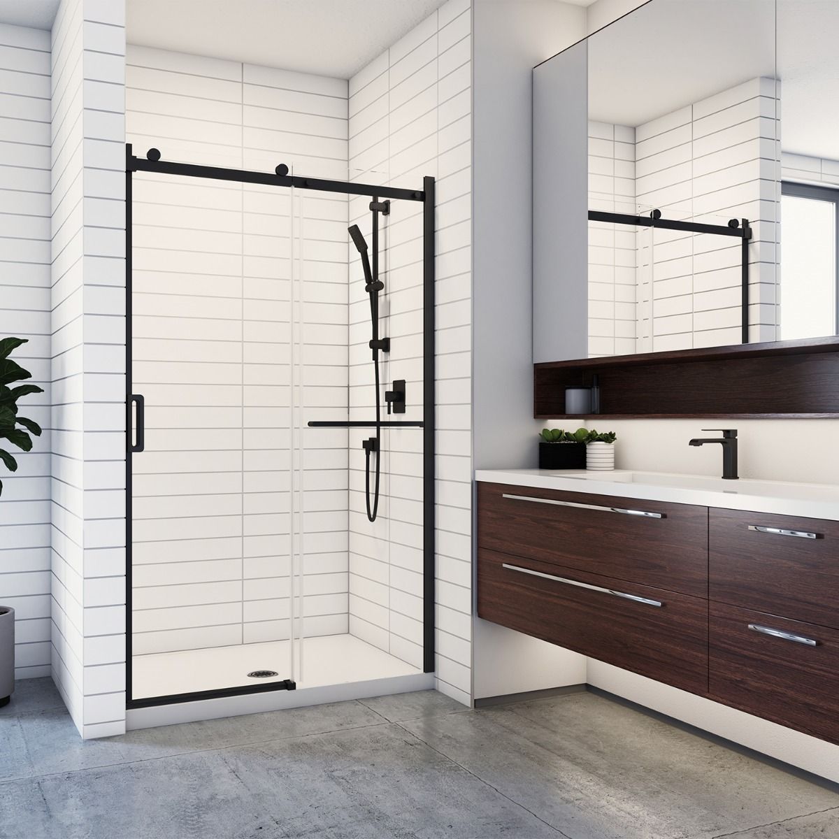 Kalia K3 60” x 77” sliding shower door with KP protective film – DR2058-004/DR2059-160-004