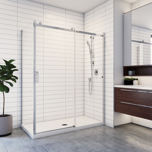 Kalia K3 60x 77” sliding shower door with 36" return panel - KP protective film – DR2058-004/DR2059-110-004/DR2060-110-004