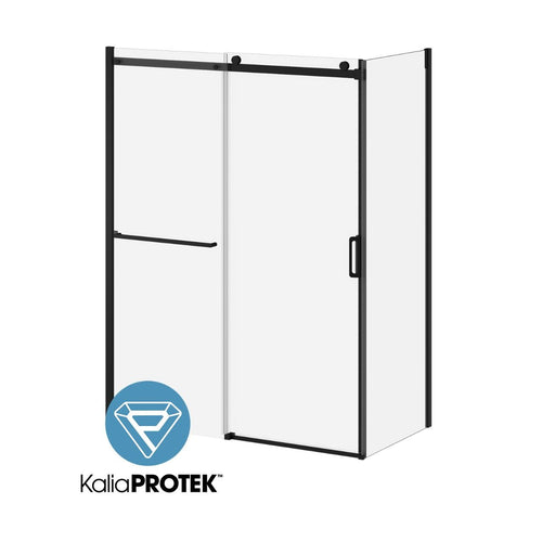 Kalia K3 60x 77” sliding shower door with 32" return panel and towel bar - KP protective film – DR2058-004-001/DR2059-160-004/DR1795-160-000
