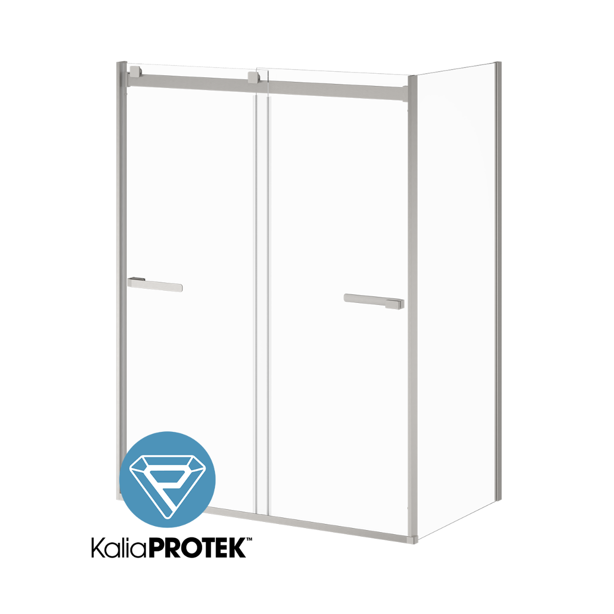 Kalia AKCESS 2.0 60” Bypass Sliding Shower Door with 36” return panel - KP protective film – DR2073-125-005/DR2074-005/DR2076-125-005