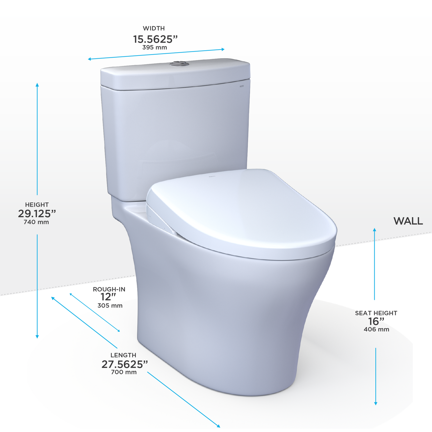 Toto Aquia Iv Washlet+ S7a Two-Piece Toilet - 1.28 Gpf / 0.9 Gpf