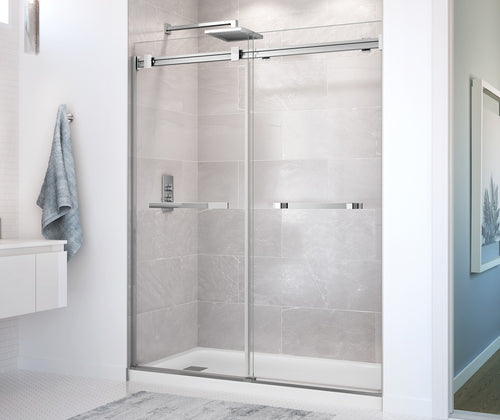 Duel 56-58 ½ x 70 ½-74 in. 8mm Bypass Shower Door for Alcove Installation with Clear glass in Chrome