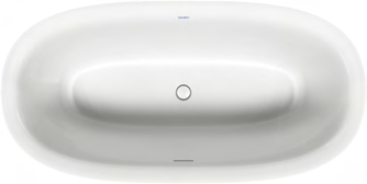 Duravit White Tulip 63" x 31 1/2" Oval Freestanding Bathtub – 700468