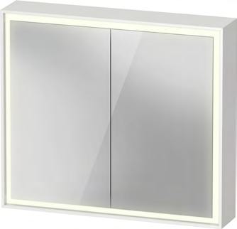 Duravit L-Cube 31 1/2" x27 1/2" 1 Left 1 Right Hinge 2 Door LED Rectangular Medicine Cabinet in Aluminum – LC7551