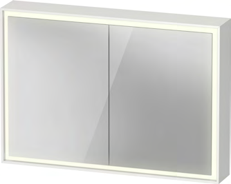Duravit L-Cube 39 3/8" x27 1/2" 1 Left 1 Right Hinge 2 Door LED Rectangular Medicine Cabinet in Aluminum – LC7552