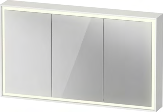 Duravit L-Cube 47 1/4" x27 1/2" 2 Left 1 Right Hinge 3 Door LED Rectangular Medicine Cabinet in Aluminum – LC7553