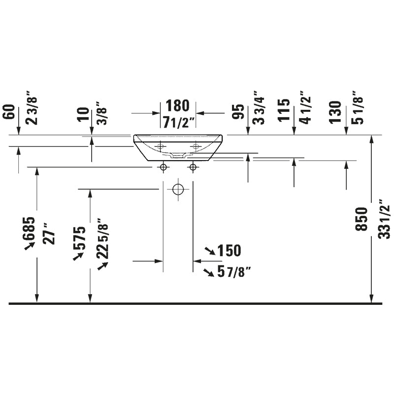 Duravit D - Neo Small Wall - Mount Sink - Golzar Home