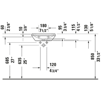 Duravit D - Neo Small Wall - Mount Sink - Golzar Home