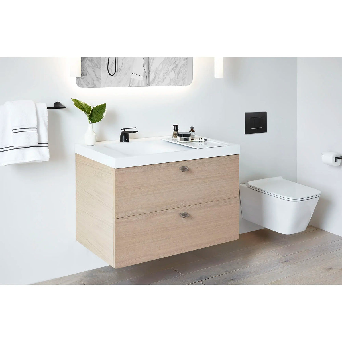 DXV® Modulus Wall-Hung Elongated Toilet Bowl with Seat – Canvas White