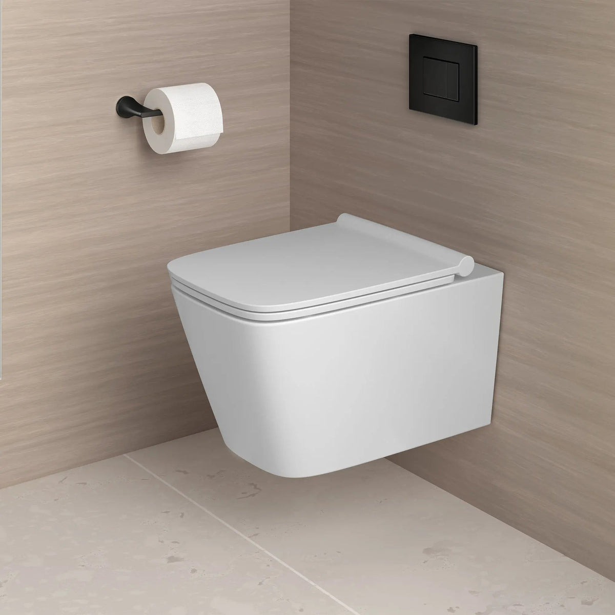 DXV® Modulus Wall-Hung Elongated Toilet Bowl with Seat – Canvas White