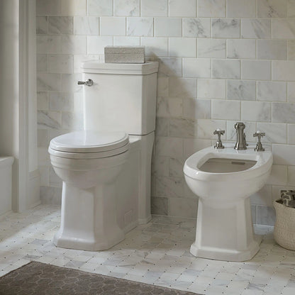 DXV Fitzgerald Two-Piece Chair Height Elongated Toilet with Seat – Canvas White