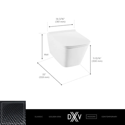 DXV® Modulus Wall-Hung Elongated Toilet Bowl with Seat – Canvas White
