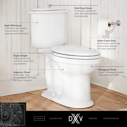 DXV Oak Hill® Two-Piece Chair Height Elongated Toilet with Seat – Canvas White