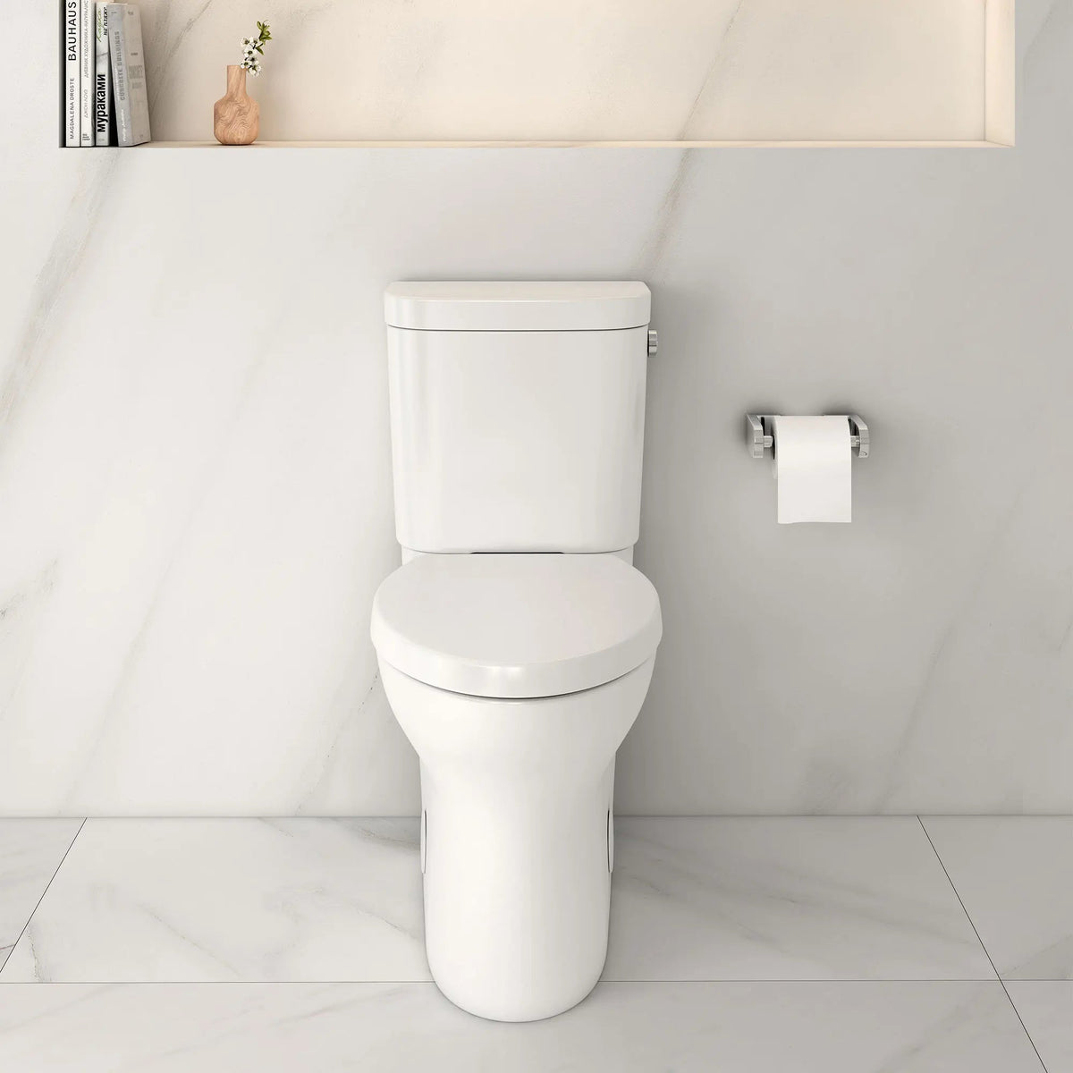 DXV Equility® Two-Piece Chair Height Right-Hand Trip Lever Elongated Toilet with Seat – Canvas White