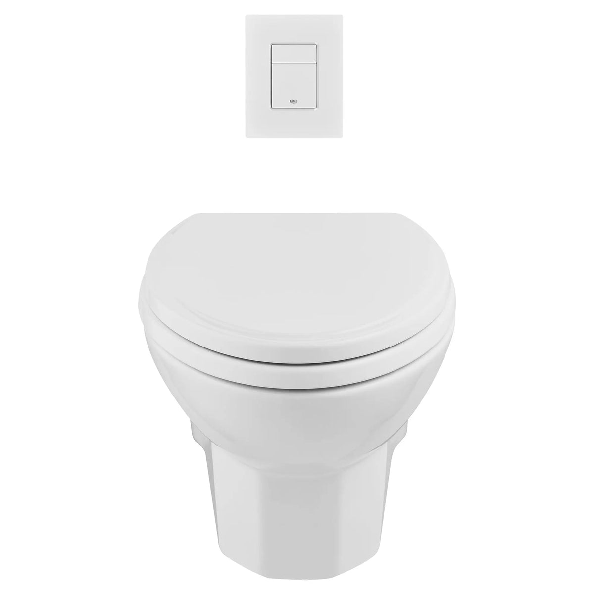 DXV Belshire® Wall-Hung Elongated Toilet Bowl with Seat – Canvas White