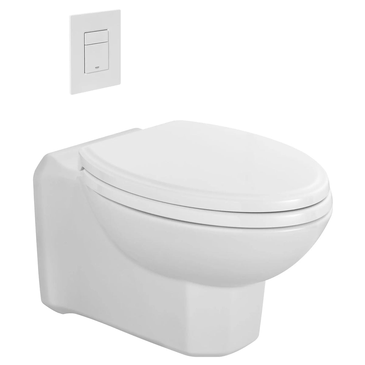DXV Belshire® Wall-Hung Elongated Toilet Bowl with Seat – Canvas White