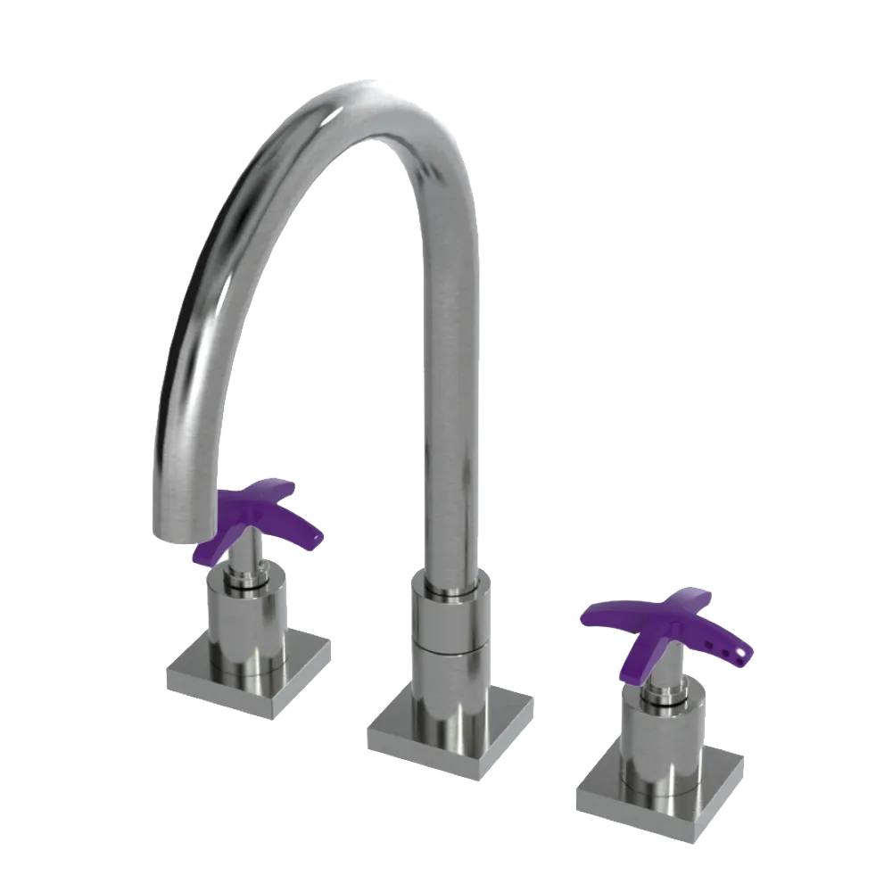 Rubinet Widespread Kitchen Set Satin Nickel